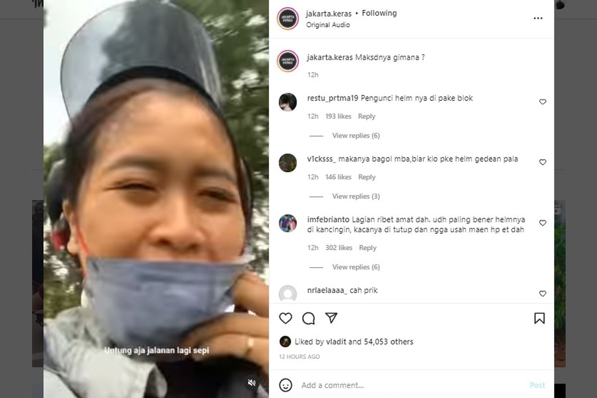 Selain dipakai sangat penting untuk mengikat helm agar tidak terlepas.