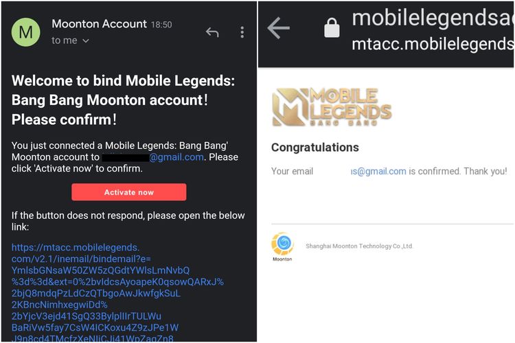Cara aktivasi akun Moonton yang terhubung dengan akun Mobile Legends.