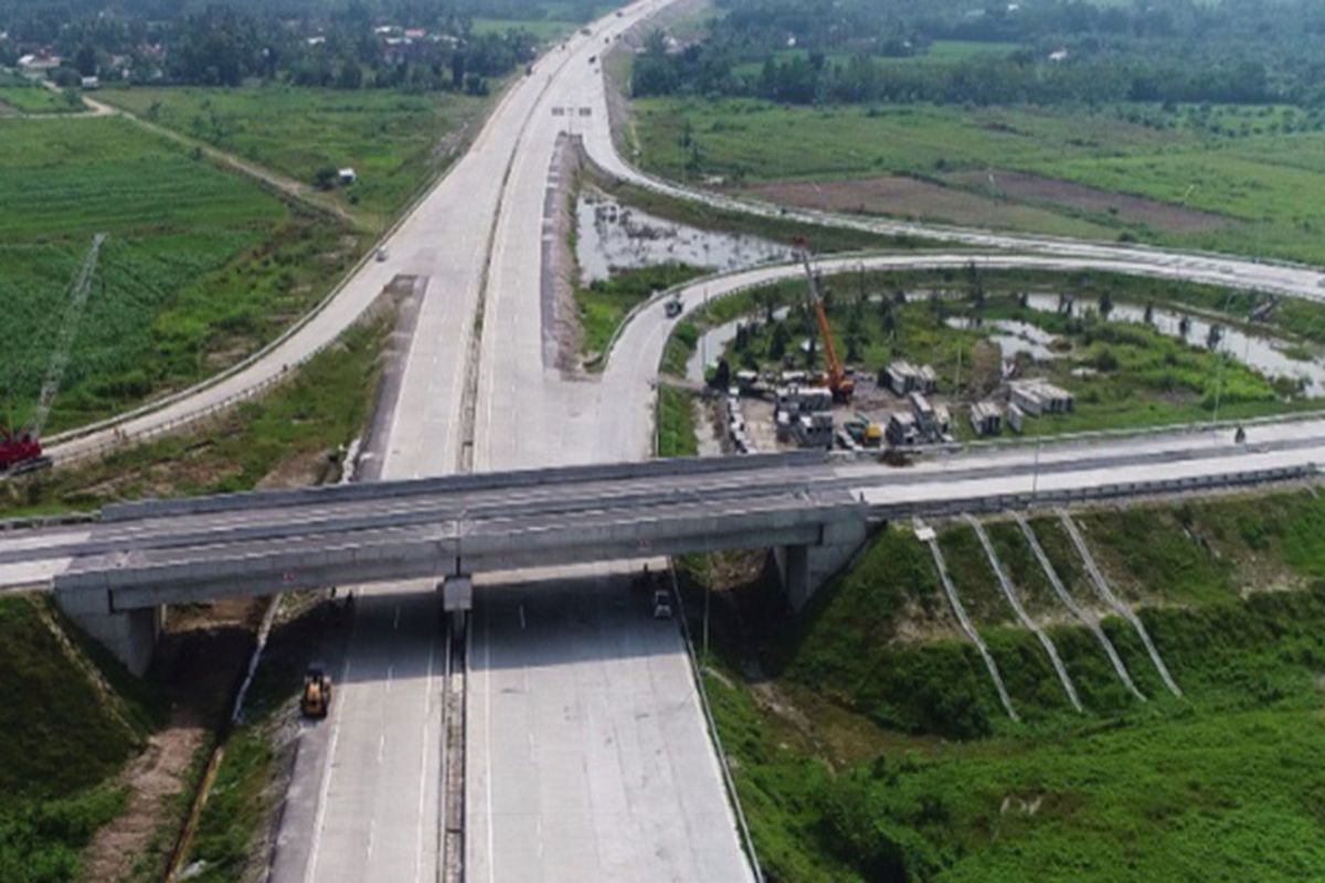 Progres pengerjaan Jalan Tol Medan-Kualanamu-Tebing Tinggi (MKTT).