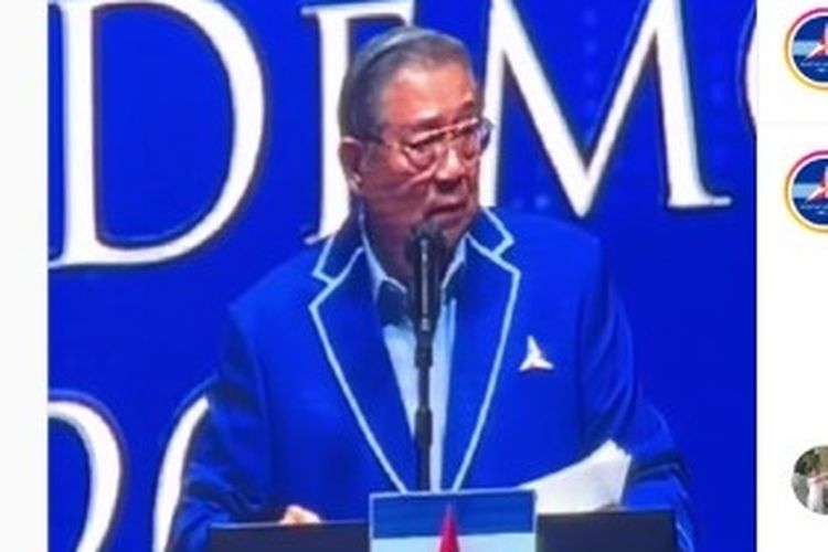 Tangkapan layar video pidato Presiden Susilo Bambang Yudhoyono di Rapat Pimpinan Nasional Partai Demokrat yang diunggah akun Instagram @pdemokrat.sumut. SBY bicara soal kemungkinan Pemilu 2024 tidak jujur dan tidak adil. 