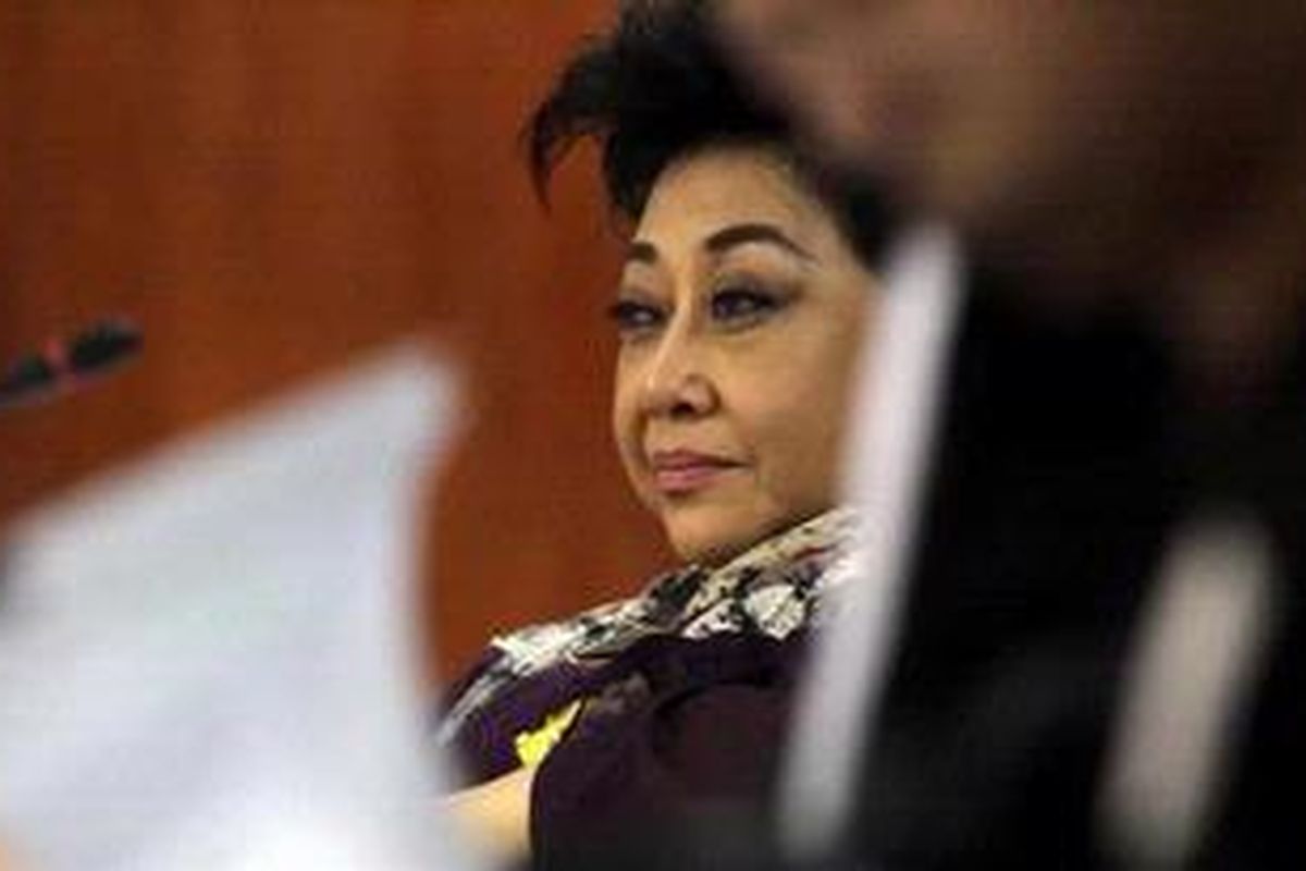 Terdakwa kasus dugaan suap kepengurusan hak guna usaha perkebunan kelapa sawit Kab. Buol Hartati Murdaya. 