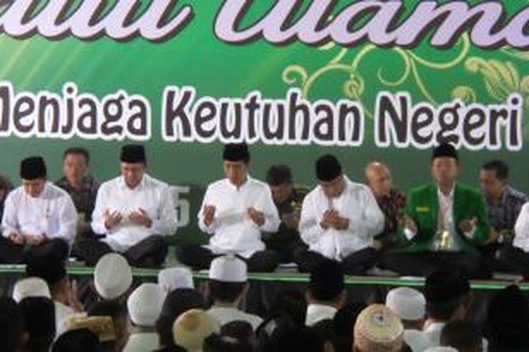 Presiden Jokowi menghadiri Munas Alim Ulama Nahdatul Ulama di Masjid Istiqlal, Jakarta, Minggu (14/6/2015). 