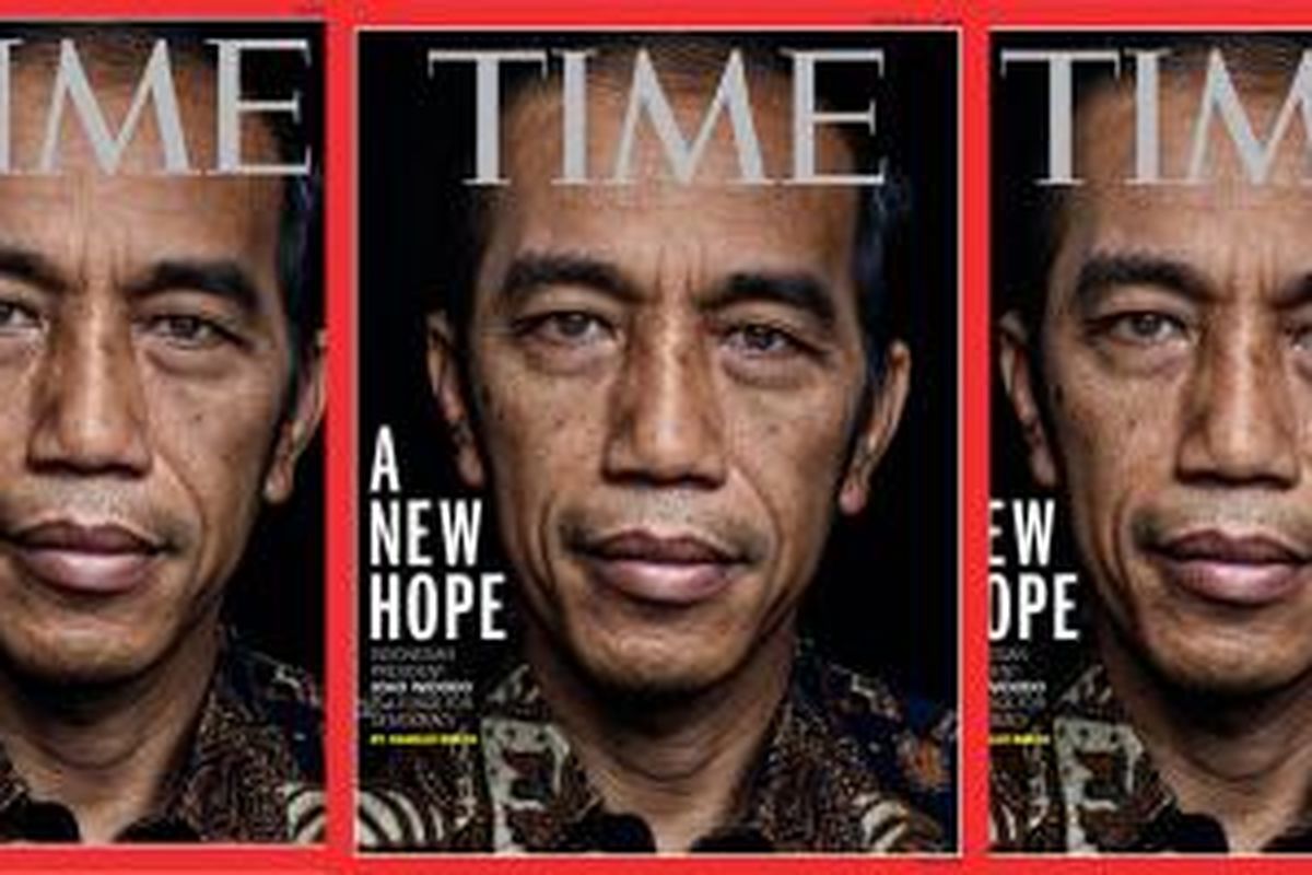 Sampul asli majalah Time edisi 27 Oktober yang menampilkan wajah Jokowi.