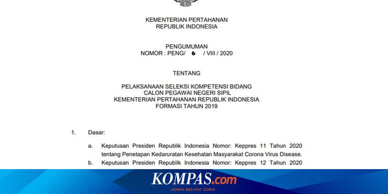 Simak Berikut Informasi Soal Skb Cpns Kemhan Wajib Bawa Rapid Test Halaman All Kompas Com