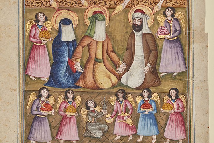 Lukisan yang menggambarkan pernikahan Fatimah Az Zahra dengan Ali bin Abi Thalib.