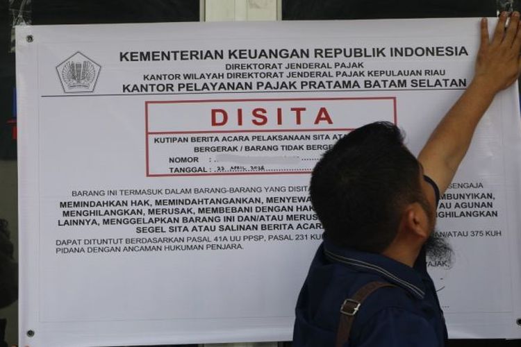 Dirjen Pajak Sita 6 Aset Senilai Rp 1,7 Miliar di Kepri 