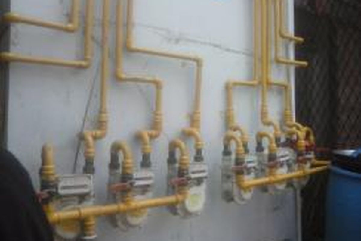 Jaringan pipa gas yang sudah terpasang di Rusun Marunda Cluster A, Jakarta Utara.