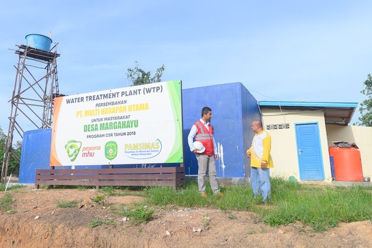 Fasilitas WTP yang dibangun MHU untuk mengolah air bersih di Desa Sungai Payang.