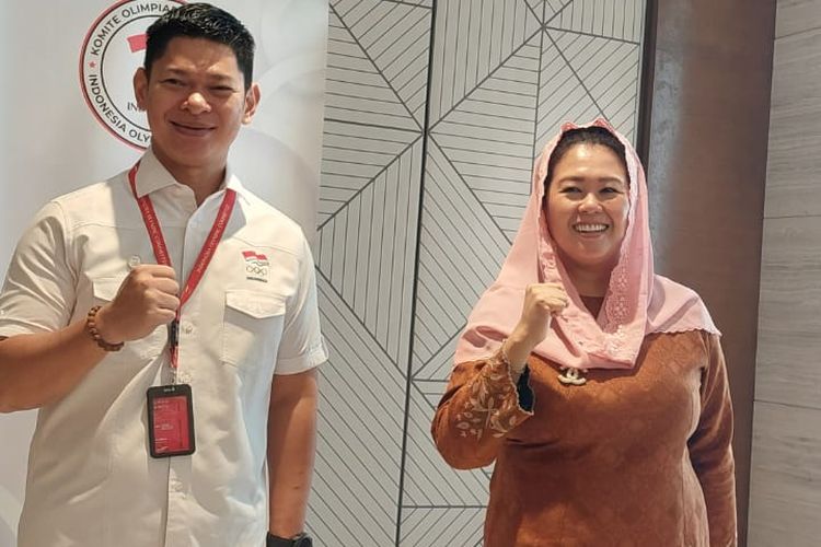 Ketua Umum Federasi Panjat Tebing Indonesia (FPTI), Yenny Wahid, seusai menghadiri Rapat Kerja Komite Olimpiade Indonesia (KOI), Artotel Suites Mangkuluhur, Jakarta, Kamis (20/1/2022). 
