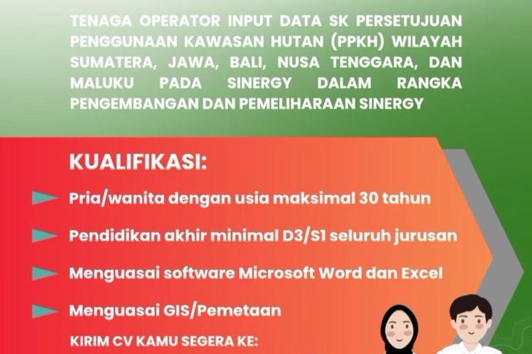 Kemenhut Buka Loker Tenaga Operator Input Data PPKH, Ini Syaratnya