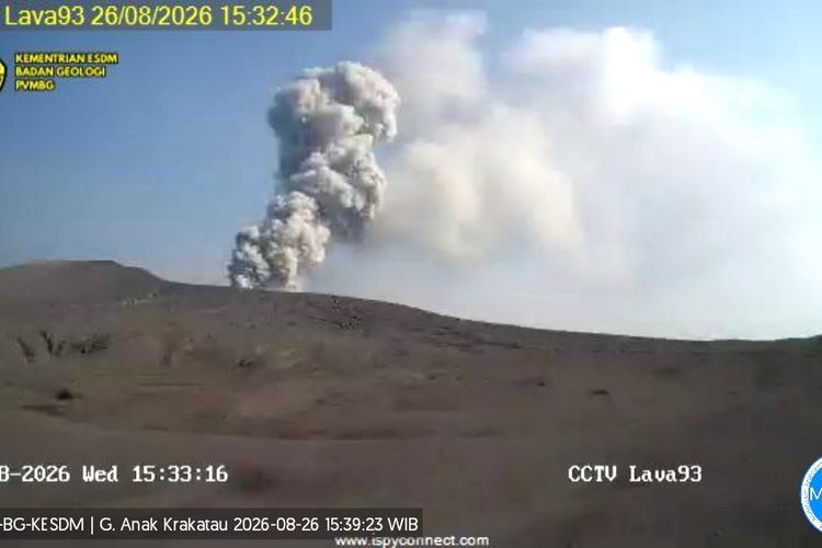 Gunung Anak Krakatau Kembali Erupsi, Semburan Abu Naik 3 Kali Lipat dalam Dua Jam