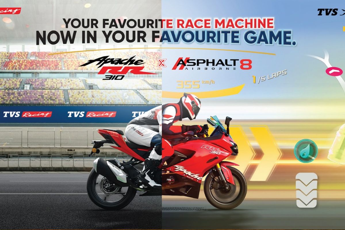 TVS Motor Company mengumumkan kemitraannya dengan Gameloft untuk merek Asphalt 8: Airborne 