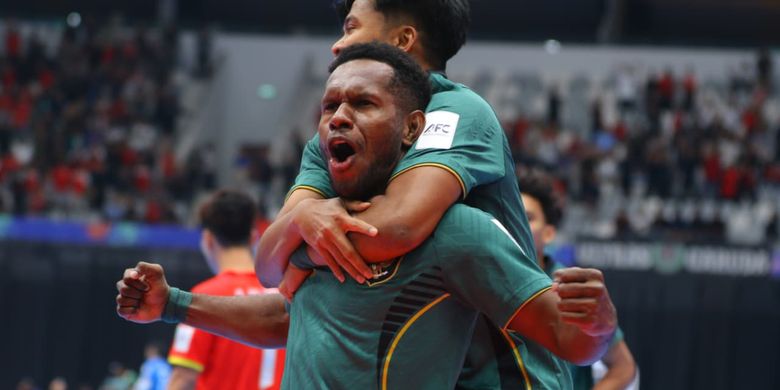 Momen perayaan gol Wendy Brian Ick dalam laga perempat final Piala Asia Futsal 2026 Timnas Futsal Indonesia vs Vietnam  di Indonesia Arena, Jakarta, 3 Februari 2026.