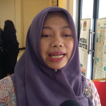 Direktur Eksekutif Perkumpulan untuk Pemilu dan Demokrasi (Perludem) Titi Anggraini di KPU RI, Jakarta, Rabu (31/1/2018).