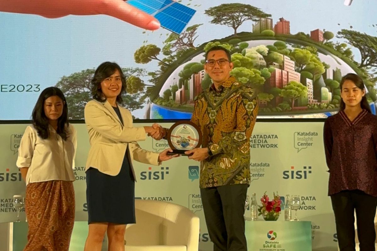 Chief Executive Officer (CEO) PIS Yoki Firnandi dalam diskusi bertajuk ?Decarbonize the Transport and Logistic Sectors? di rangkaian acara Katadata Sustainability Action for The Future Economy (SAFE) 2023, Selasa (26/9/2023).
