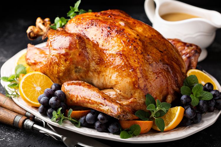 Ilustrasi kalkun yang identik dengan Thanksgiving di Amerika Serikat. 