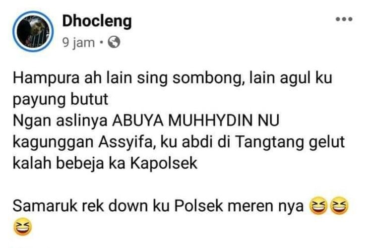 Pelaku Dhocleng menyerahkan diri ke Polsek Pamulihan, Sumedang, Jawa Barat, Kamis (30/9/2021). Dok Polsek Pamulihan/KOMPAS.com