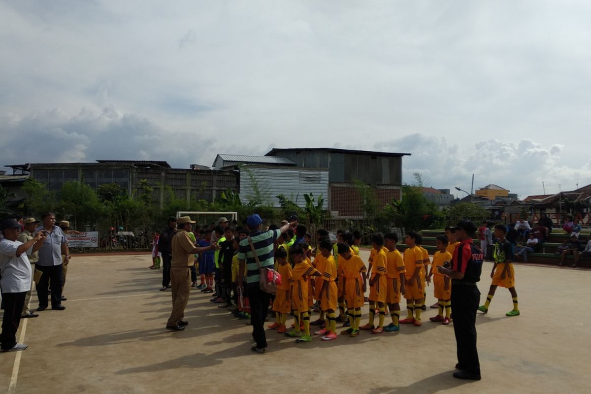 Pembukaan kompetisi futsal di RPTRA Jaka Teratai, Senin (5/3/2018)