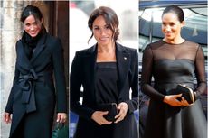 Tips Berbusana Serba Hitam Tanpa Membosankan ala Meghan Markle