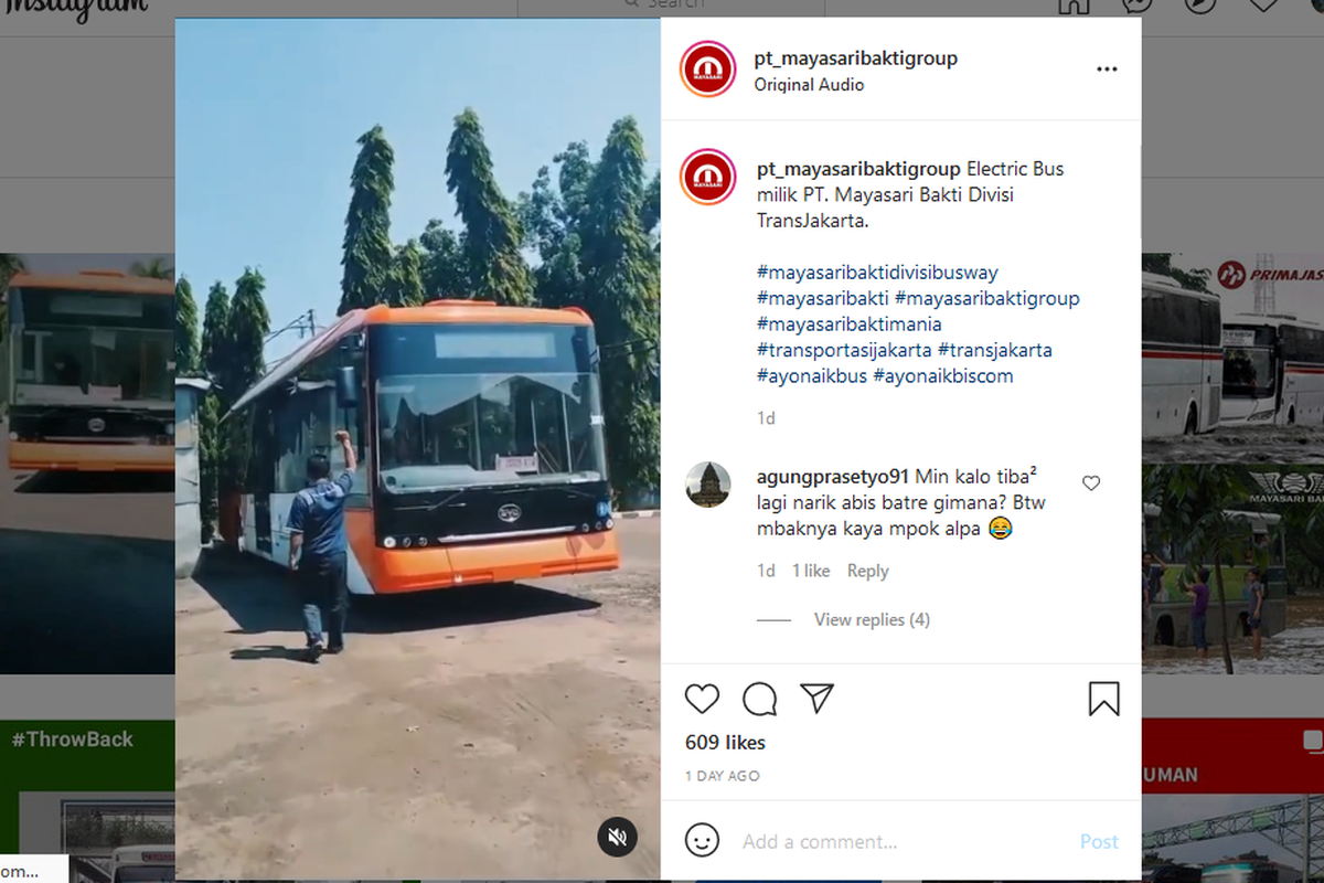 Bus listrik TransJakarta Mayasari Bakti