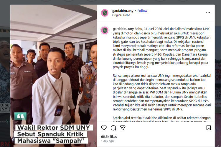 Rektor UNY Buka Suara soal Warek Siswanto yang Sebut Spanduk Demo Mahasiswa Sampah