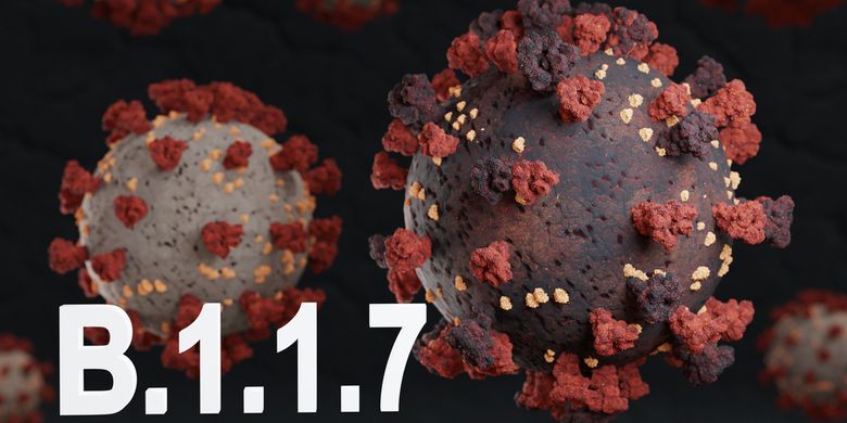 Ilustrasi varian baru virus corona B.1.1.7