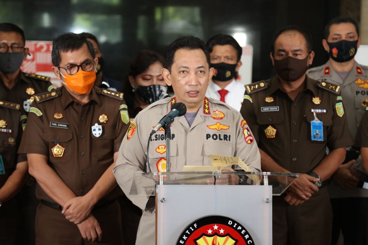 Kabareskrim Komjen Listyo Sigit Prabowo saat konferensi pers di Gedung Bareskrim, Jakarta Selatan, Kamis (17/9/2020).