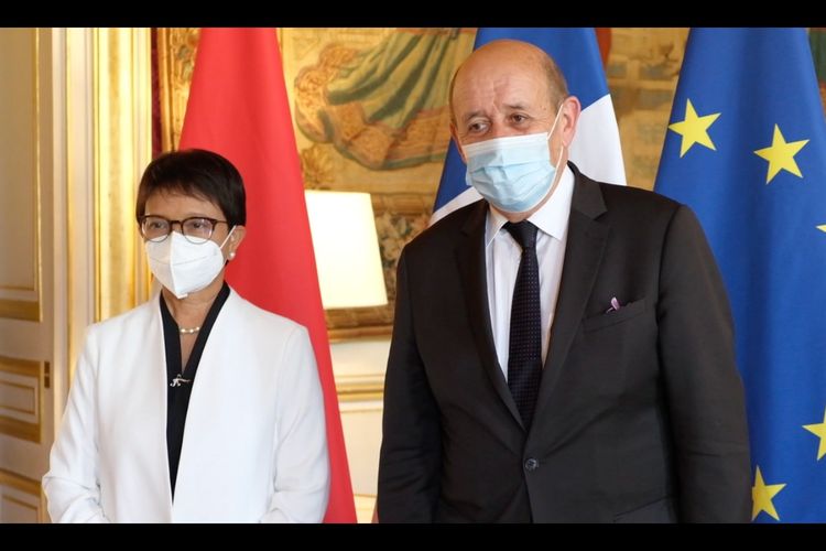 Menteri Luar Negeri RI Retno Marsudi bertemu dengan Menlu Prancis Jean Yves Le Drian di Paris pada Rabu (20/4/2022) lalu.