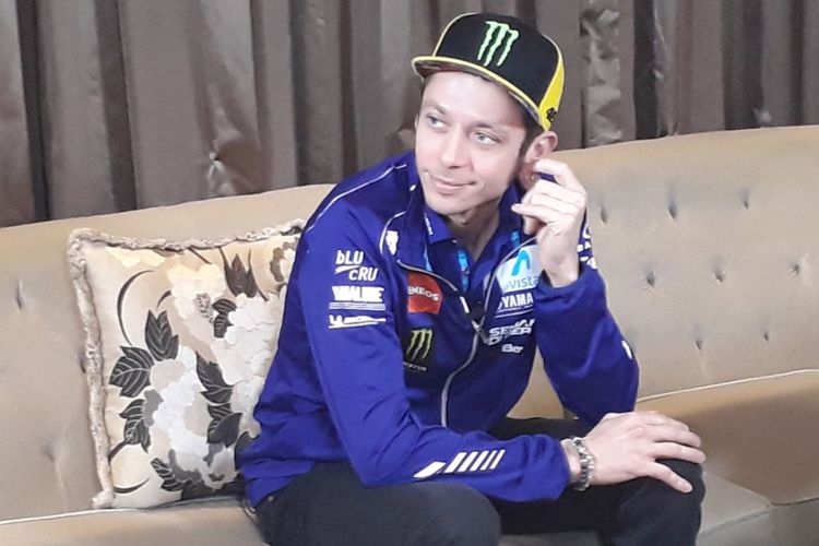 Valentino Rossi saat berada di Jakarta, Jumat (26/1/2018).