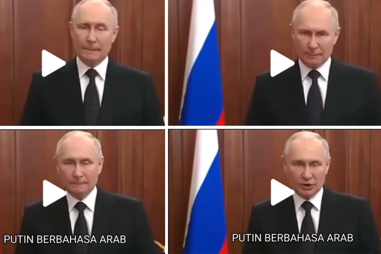 Tangkapan layar klip ketika mata Putin tertutup sebelah dari video manipulasi yang beredar di TikTok.