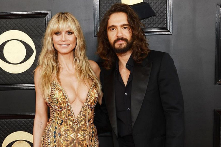 Heidi Klum menemani suaminya, Tom Kaulitz menghadiri Grammy Awards 2023.