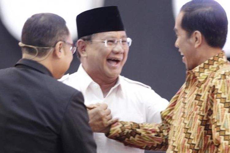 Jokowi dan Prabowo bertemu di Kertanegara 4, Jakarta, Jumat (17/10/2014).