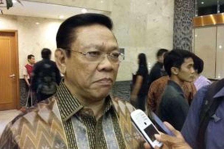 Ketua Umum Partai Golkar hasil Munas Jakarta, Agung Laksono, saat menghadiri peringatan HUT ke-50 Kompas, di JCC Senayan, Jakarta, Rabu (2/9/2015).