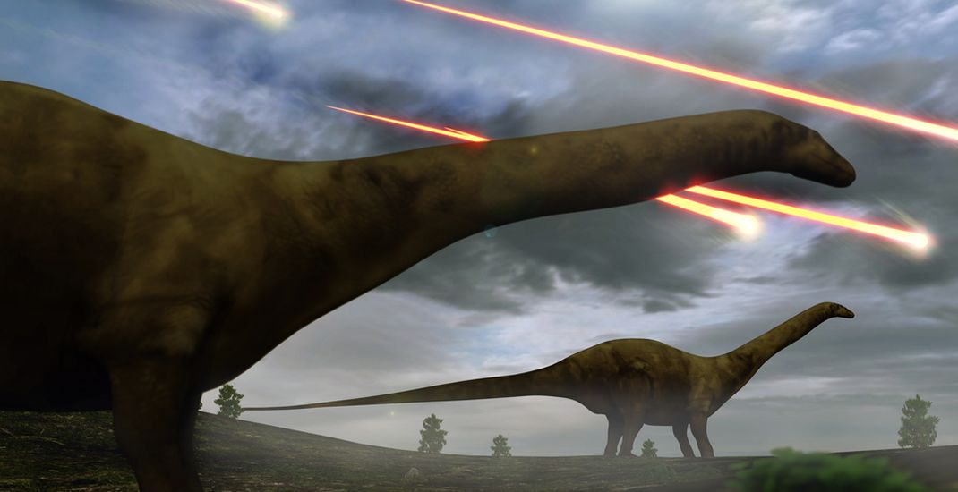 Ilustrasi asteroid yang membuat dinosaurus punah