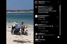 Momen Kocak Pebalap Moto2 Jualan Es Krim di Pantai Lombok