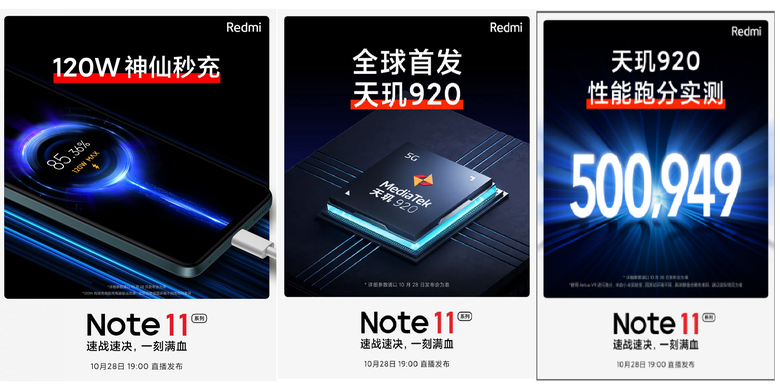 Poster spesifikasi kunci Redmi Note 11 Pro yang dipublikasikan Xiaomi.