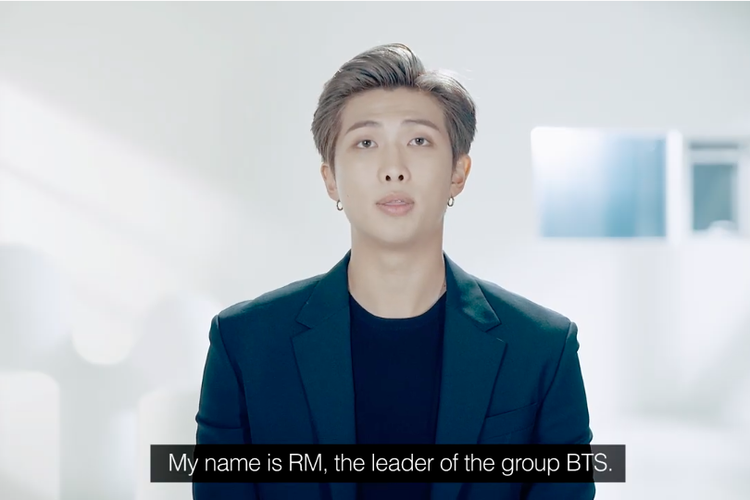 RM BTS memberi sambutan melalui sebuah video di Sidang Umum ke-75 PBB.