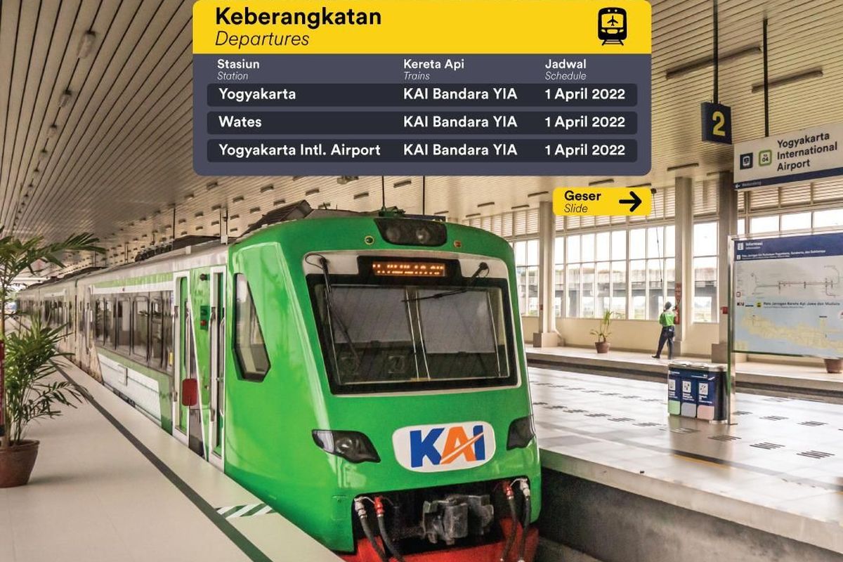 Jadwal KA Bandara Yogyakarta International Airport (YIA) 2023.