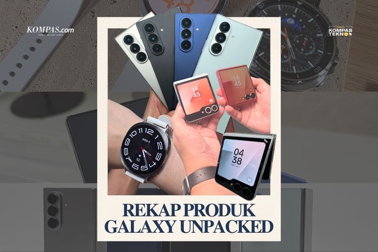 Ilustrasi rekap 4 produk baru yang dirilis Samsung di acara Galaxy Unpacked 2025 yang berlangsung di New York, Amerika Serikat (AS) pada 9 Juli 2025