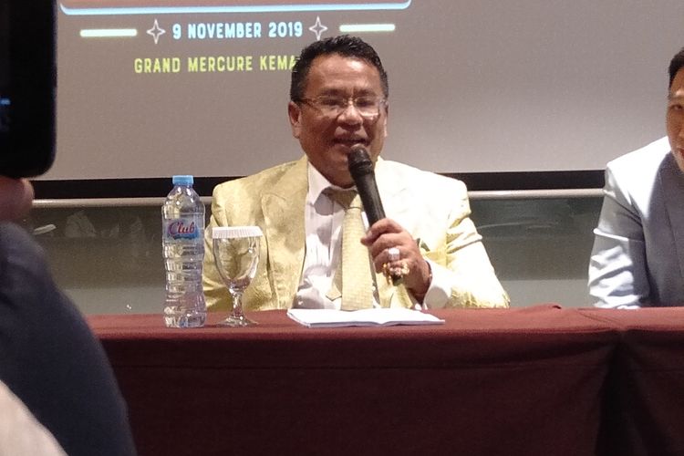 Hotman Paris Hutapea saat menghadiri sebuah pertemuan di Grand Mercure Kemayoran, Jakarta, Sabtu (9/11/2019)