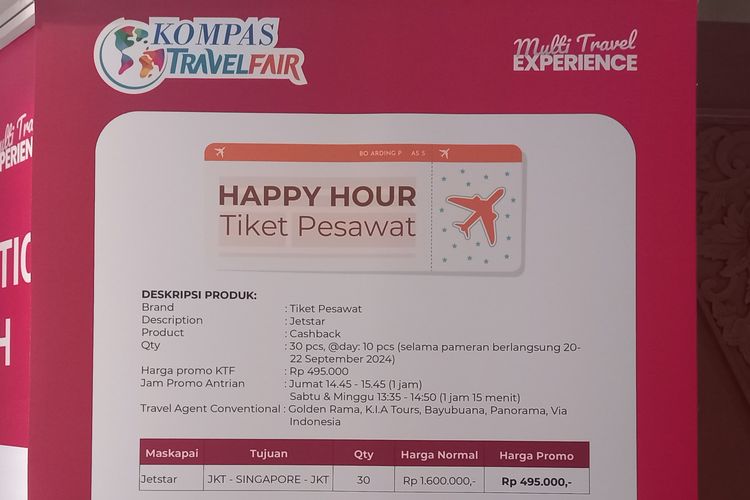 Promo Happy Hour di Kompas Travel Fair 2024