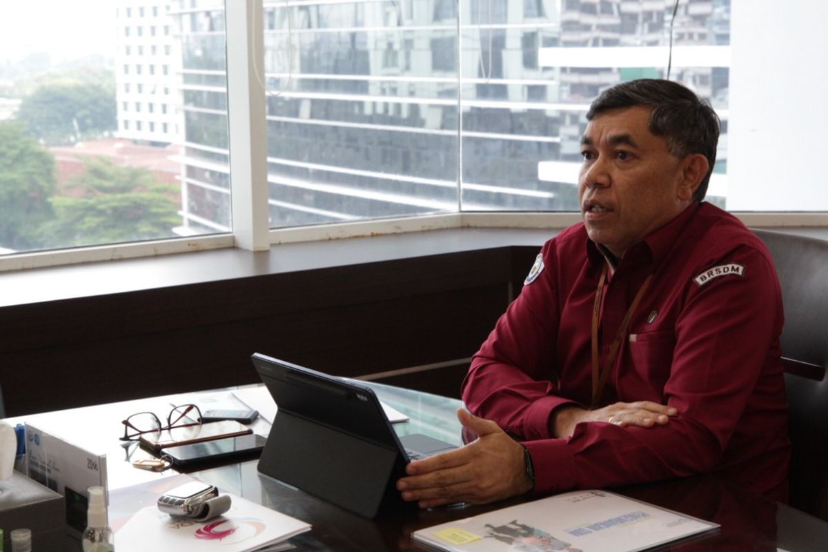 Kepala BRSDM I Nyoman Radiarta saat menjadi narasumber pada web seminar (Webinar) on Actions Towards More Sustainable Food System belum lama ini.
