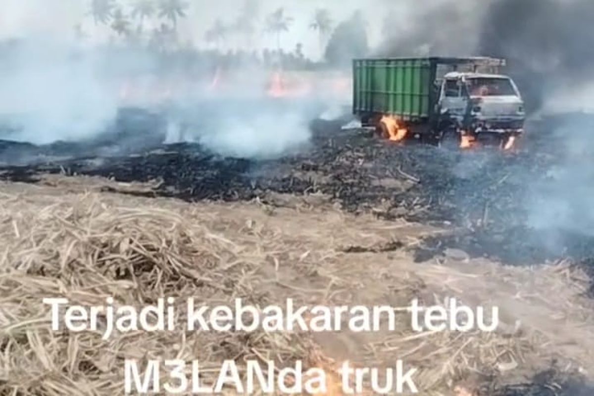 Peristiwa kebakaran terjadi di lahan tebu Dusun Mojosari, Desa Kertosari, Kecamatan Asembagus, Kabupaten Situbondo, Provinsi Jawa Timur pada Rabu (27/8/2025). 