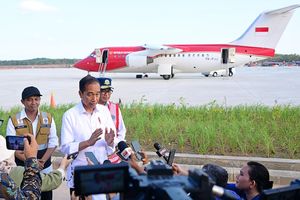 Momen Jokowi Mendarat di Bandara Nusantara IKN Sebelum Purnatugas