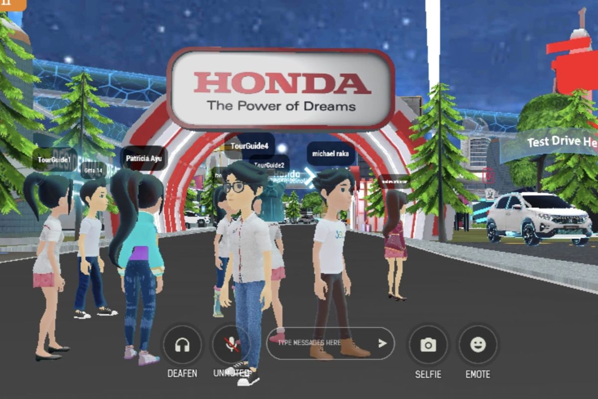 Tampilan pada Honda MetaWorld