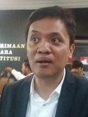 Tim Kuasa Hukum pasangan calon wali kota dan wakil walikota Tangerang Selatan, Ikhsan Modjo dan Li Claudia, Habiburokhman di Gedung MK, Kamis (7/1/2016)