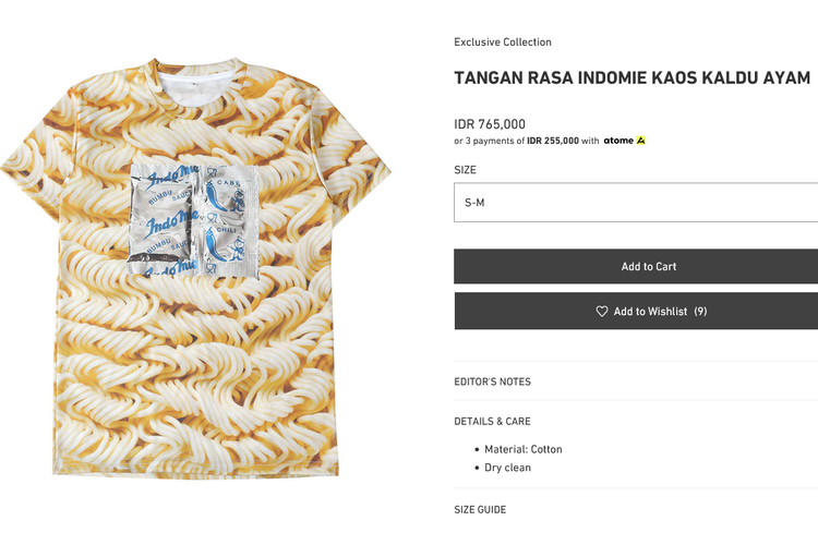 Kaos indomie kaldu ayam jadi bahan protes netizen karena harganya dianggap terlalu mahal