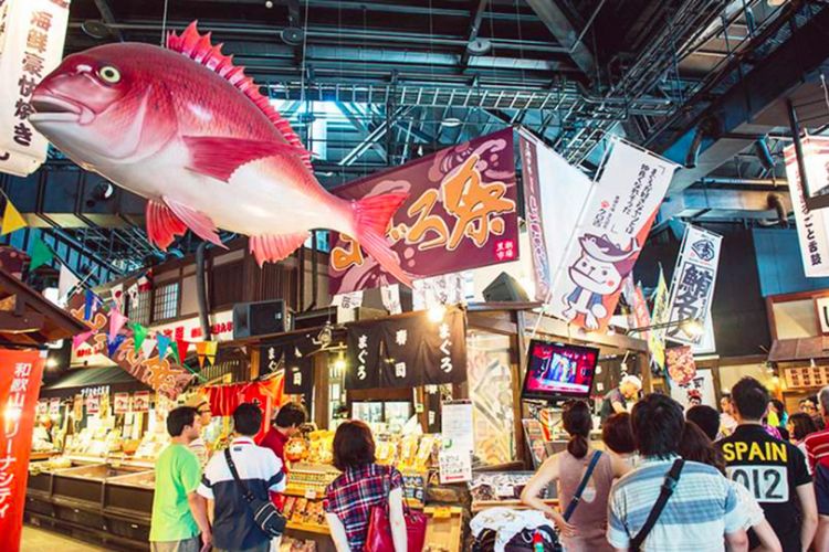 Kuroshio Market di Wakayama CIty, Wakayama, Jepang.