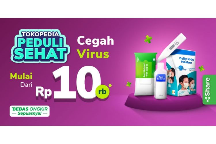 Tokopedia Peduli Sehat, kurasi produk-produk kesehatan dari Tokopedia untuk mencegah virus