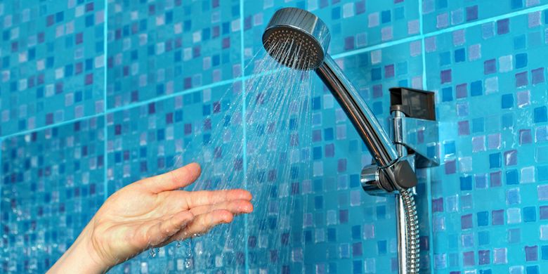 Ilustrasi shower, ilustrasi keran shower.